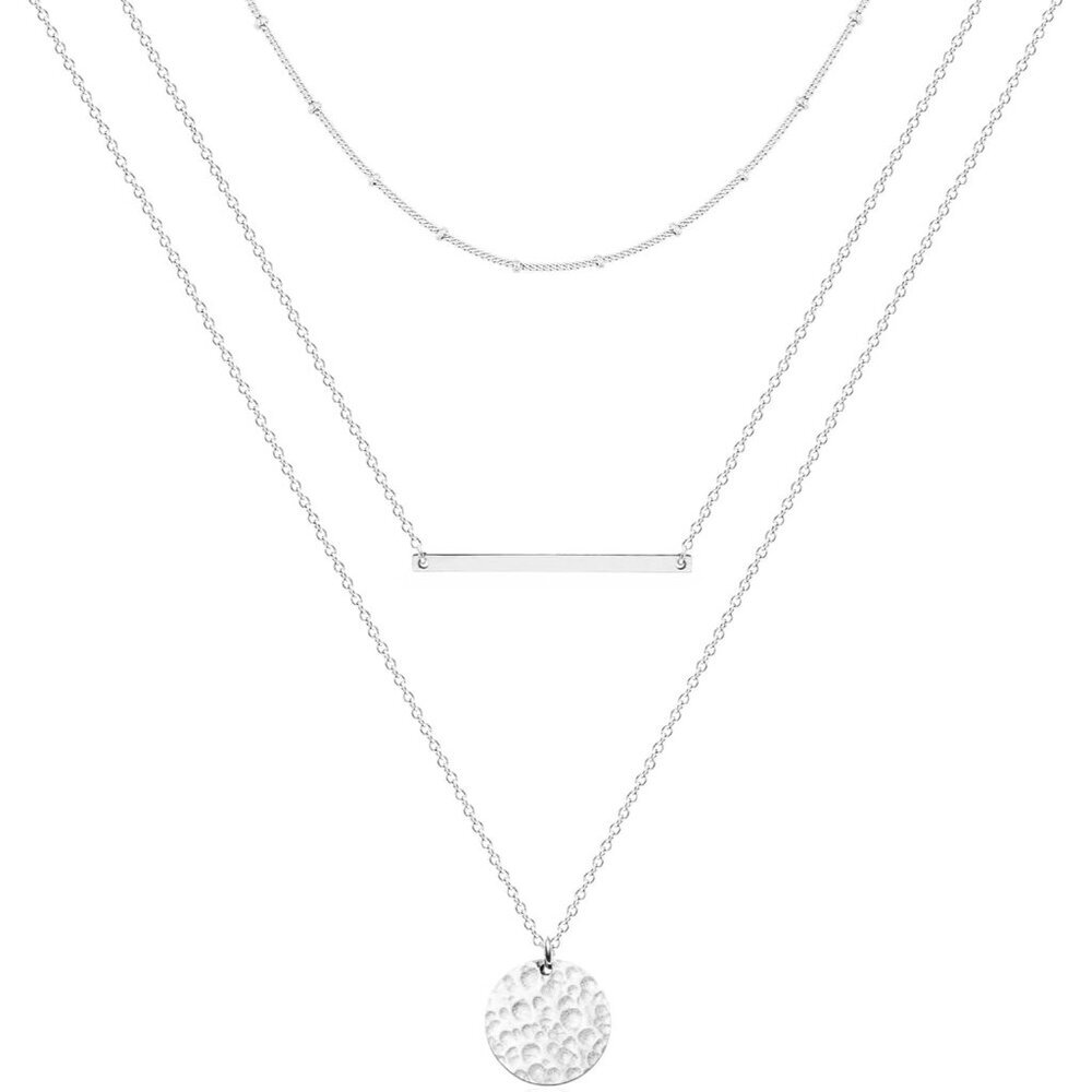 Fashion-forward Women's Layered Necklaces - 14K Gold Plated Adjustable Set
